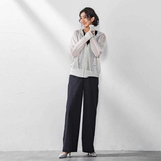 ラエフ（la．f．．．）/バックラッシュリネン混パンツ≪洗濯機で洗える