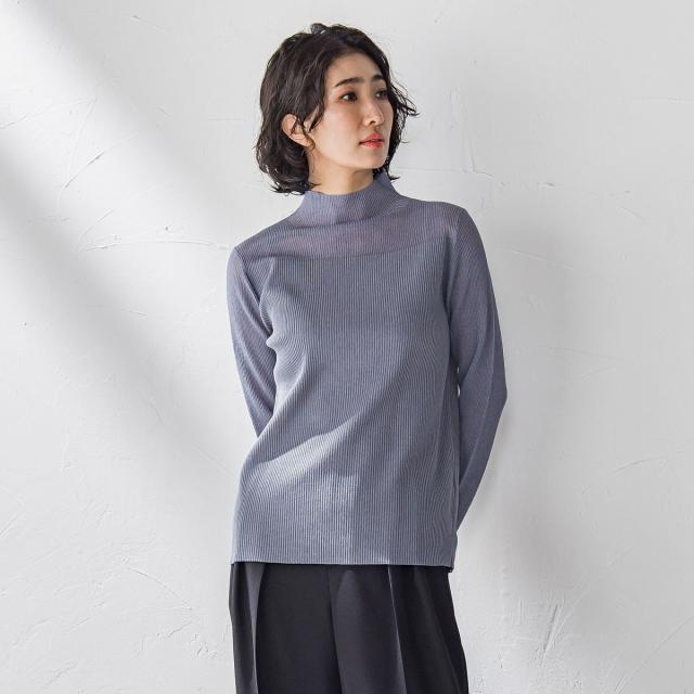 ラエフ（la．f．．．）/シアーモックネックニット≪手洗い可能≫