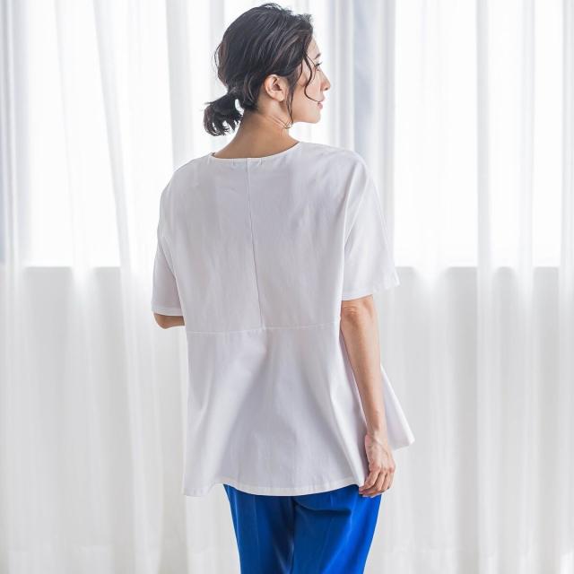 ラエフ（la．f．．．）/バックフレアカットソー≪洗濯機で洗える≫の