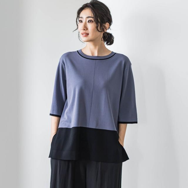 アナカラーまとめ売り ラエフ（la．f．．．）/Tシャツ風ニットプルオーバー≪手洗い可能