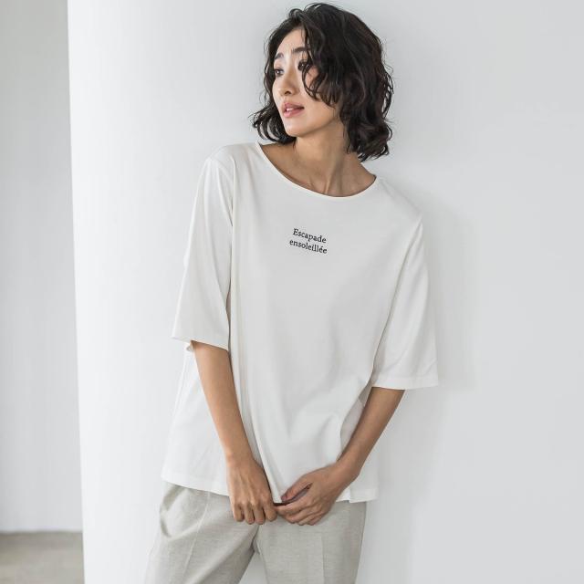 ラエフ（la．f．．．）/【biyori】刺繍ロゴTシャツ≪洗濯機で洗える≫