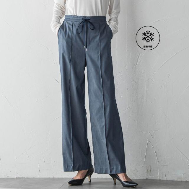 ラエフ（la．f．．．）/【WEB限定】デニム見えシャンブレーワイドパンツ≪洗濯機で洗える≫