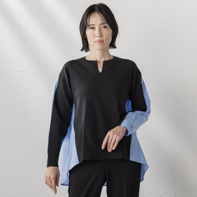 ラエフ（la．f．．．）/バックギャザー切り替えニット≪手洗い可能≫_1
