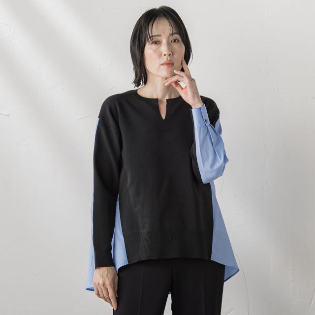 ラエフ（la．f．．．）/バックギャザー切り替えニット≪手洗い可能≫_5