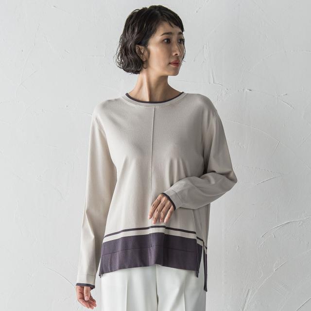 ラエフ（la．f．．．）/配色ニット≪手洗い可能≫