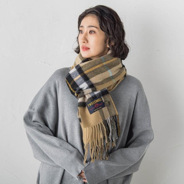 ラエフ（la．f．．．）/【TWEEDMILL】チェックマフラー