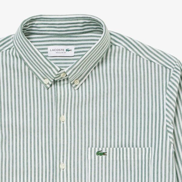 ラコステ（LACOSTE）/クールマックスブレンド鹿の子地ストライプシャツ_11