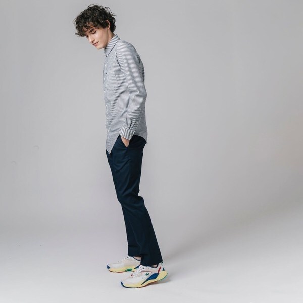 ラコステ（LACOSTE）/クールマックスブレンド鹿の子地ストライプシャツ_12