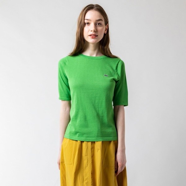 LACOSTE / ラコステ UVカット 吸水速乾 ウォッシャブル COOLMAX クールマックス ニット 半袖Tシャツ LACOSTE / ラコステ UVカット 吸水速乾 ウォッシャブル COOLMAX