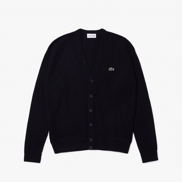 ラコステ（LACOSTE）/ガーター編みVネックカーディガン
