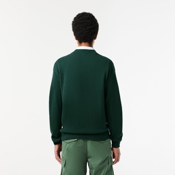 ラコステ（LACOSTE）/ガーター編みVネックカーディガン