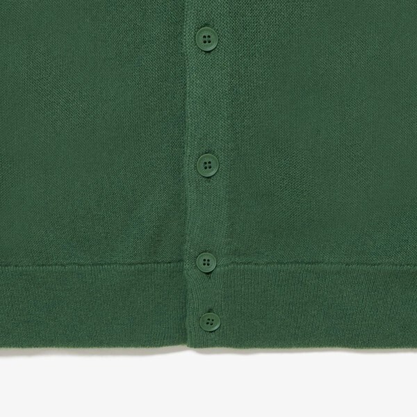 ラコステ（LACOSTE）/ガーター編みVネックカーディガン