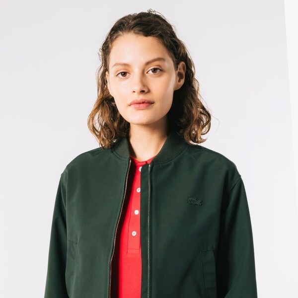 LACOSTE　ラコステ　Aラインボンバージャケット34 グリーン　S（大きめ） ラコステ LACOSTE Aラインボンバージャケット （グリーン