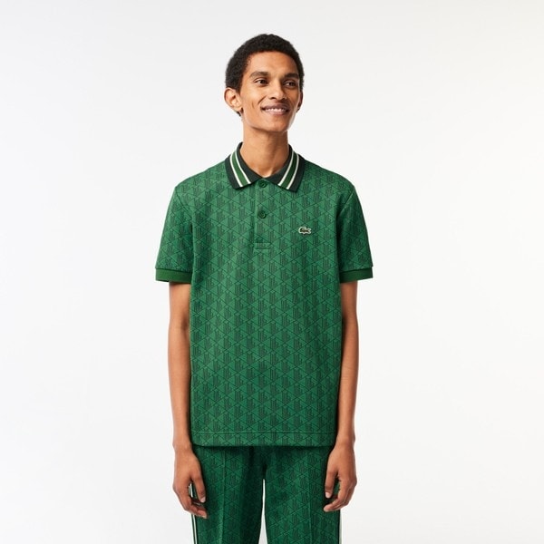 ラコステ　モノグラム　ポロシャツ ラコステ（LACOSTE）/モノグラムジャカード半袖ポロシャツの通販
