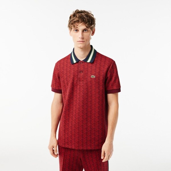 ラコステ　ポロシャツ　✴︎値下げ中✴︎ ラコステ LACOSTE オーバーサイズネームプリントポロシャツ
