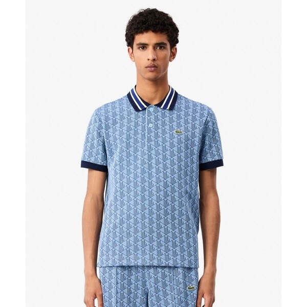 LACOSTE ラコステモノグラム　ポロシャツ US L L