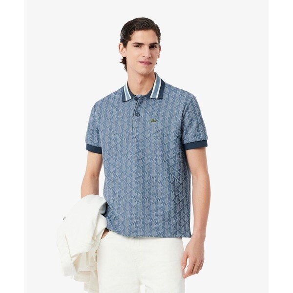 ラコステ　ポロシャツ　✴︎値下げ中✴︎ ラコステ LACOSTE オーバーサイズネームプリントポロシャツ