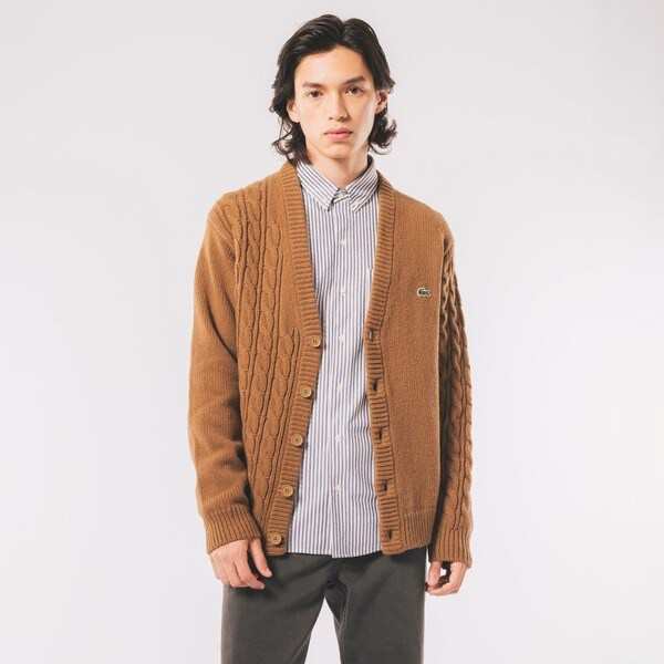 LACOSTE (ラコステ) BIG TARTAN CHECK JACQUARD V-NECK CARDIGAN