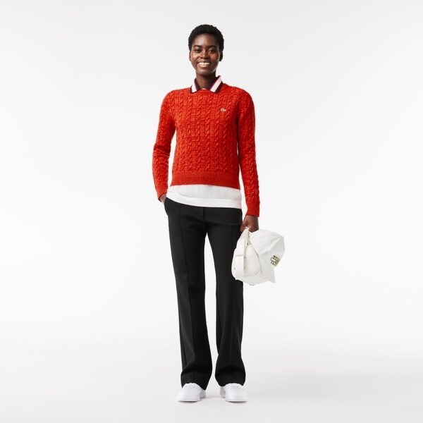 ラコステ（LACOSTE）/メランジェニットケーブルセーター_4