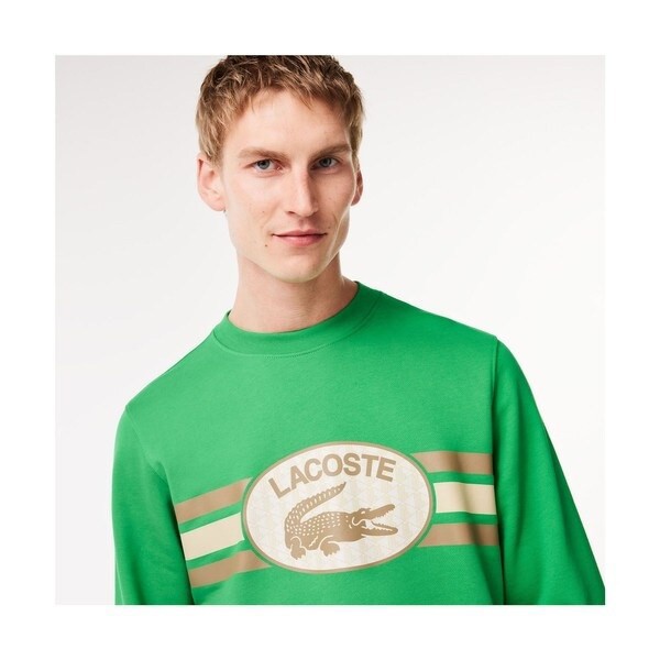 ラコステ（LACOSTE）/モノグラムレイヤードオーバルロゴクルー