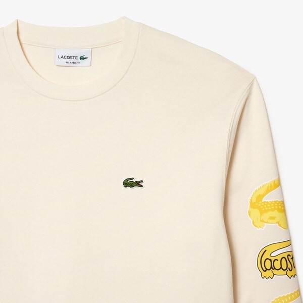 ラコステ（LACOSTE）/タイムラインクロックスリーブプリント長袖Tシャツ