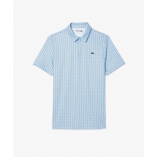 ラコステ（LACOSTE）/UVカット ミニマム総柄プリント 比翼仕立て ウルトラドライ ゴルフポロシャツ