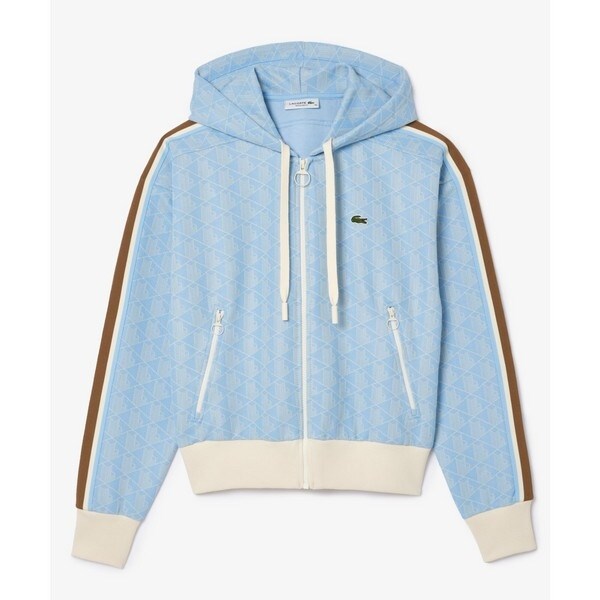 LACOSTE　モノグラム ジップアップフーディー　36(日本サイズM) ラコステ（LACOSTE）/モノグラムジャカードジップアップ