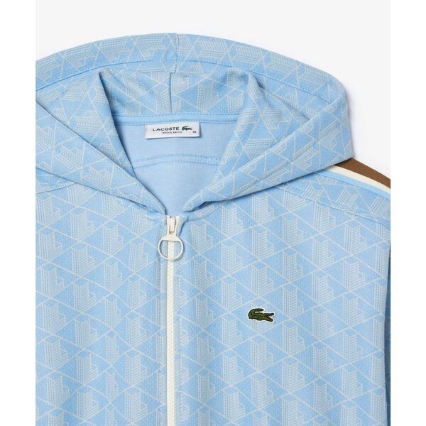 LACOSTE　モノグラム ジップアップフーディー　36(日本サイズM) ラコステ（LACOSTE）/モノグラムジャカードジップアップ