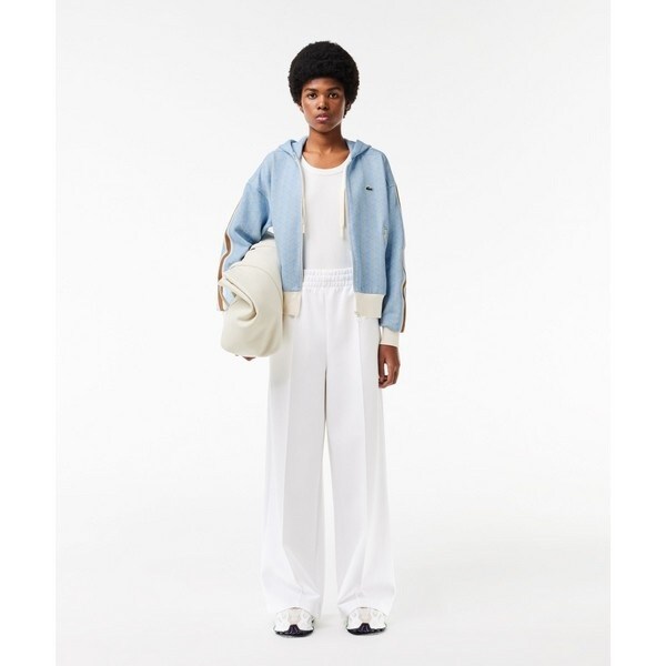 LACOSTE　モノグラム ジップアップフーディー　36(日本サイズM) LACOSTE パーカー モノグラムジャカードジップアップフーディー