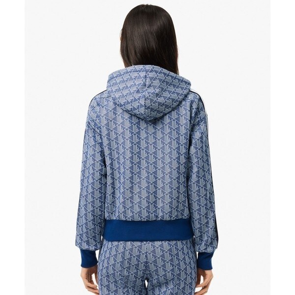 モノグラムジャカードジップアップフーディー / トラックジャケット LACOSTE パーカー モノグラムジャカードジップアップフーディー