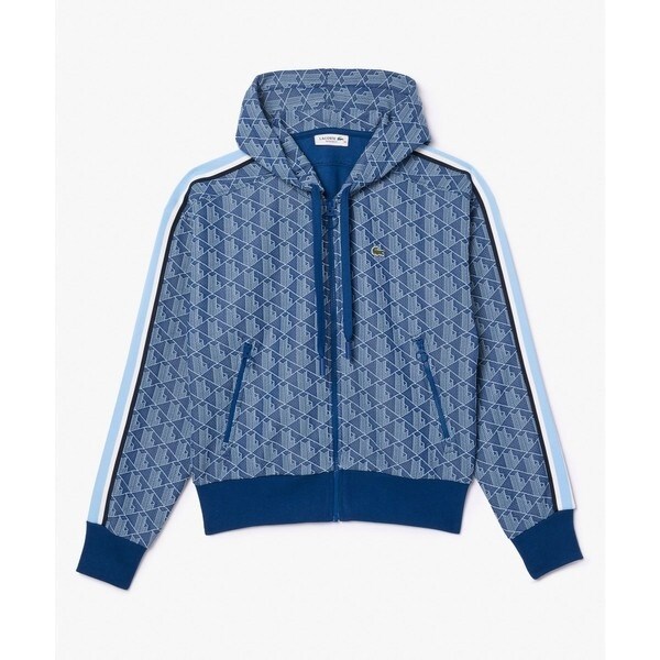 LACOSTE モノグラム ジップアップフーディー 36(日本サイズM) ラコステ(LACOSTE)/モノグラムジャカードジップアップ