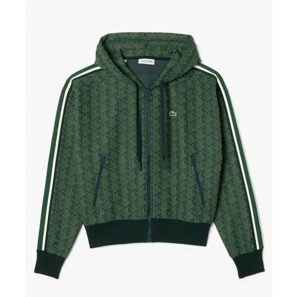 LACOSTE　モノグラム ジップアップフーディー　36(日本サイズM) ラコステ（LACOSTE）/モノグラムジャカードジップアップ
