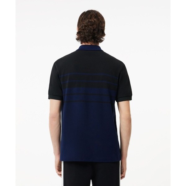 ラコステ（LACOSTE）/モノトーンパネルボーダーポロシャツ