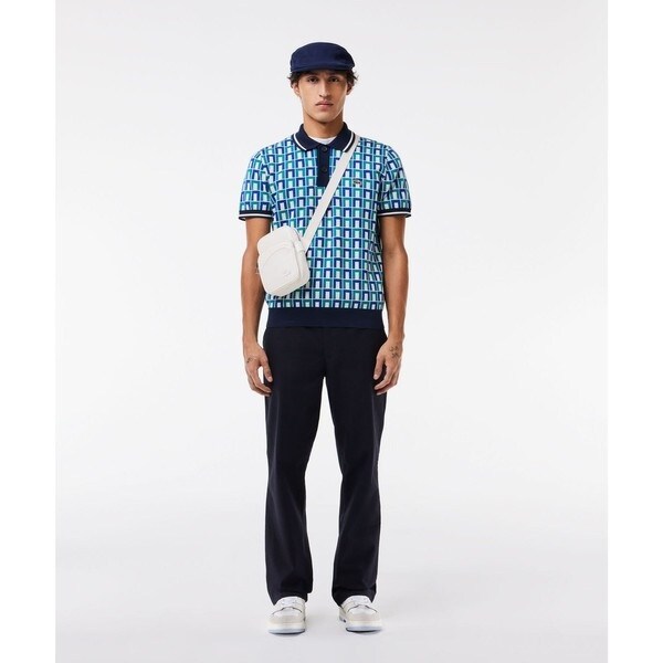 ＜LACOSTE for BEAUTY&YOUTH＞ ジャカードニットポロシャツ LACOSTE ポロシャツ ポロ モノグラムジャカードコットンニット