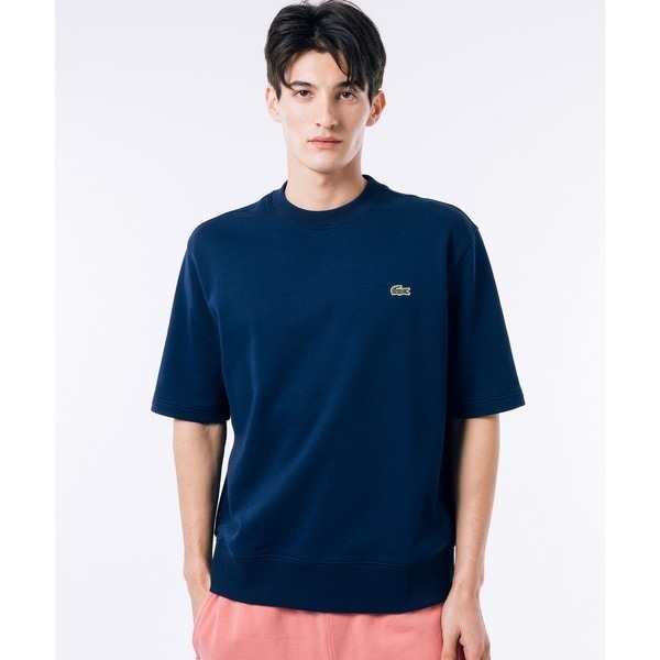 ラコステ（LACOSTE）/オーガニックコットン 裏パイル地 オーバーサイズ プレミアム半袖スウェット トレーナー