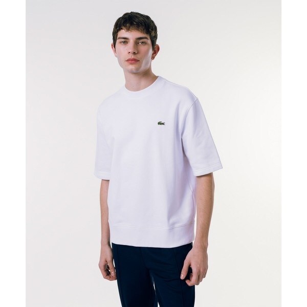 ラコステ（LACOSTE）/オーガニックコットン 裏パイル地 オーバーサイズ プレミアム半袖スウェット トレーナー
