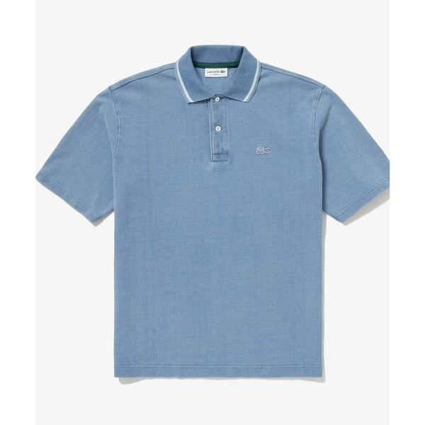 ラコステ（LACOSTE）/配色リブニットインディゴポロシャツの通販