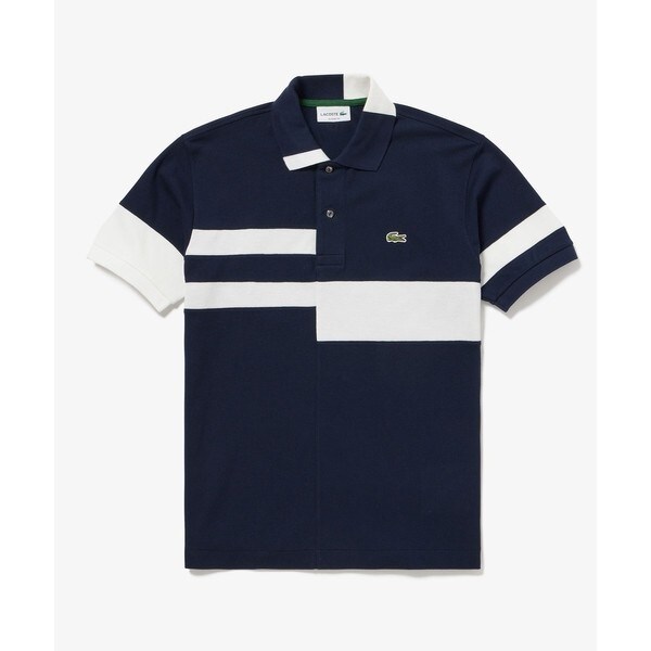 ラコステ（LACOSTE）/L．12．12．カラーブロック鹿の子 半袖ポロシャツ