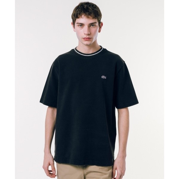 ラコステ（LACOSTE）/配色リブニットインディゴ鹿の子 半袖Tシャツ_1