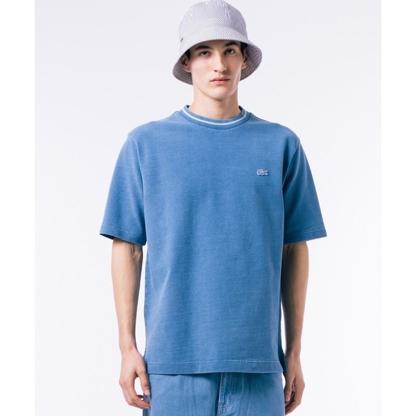 ラコステ（LACOSTE）/配色リブニットインディゴ鹿の子 半袖Tシャツ_2