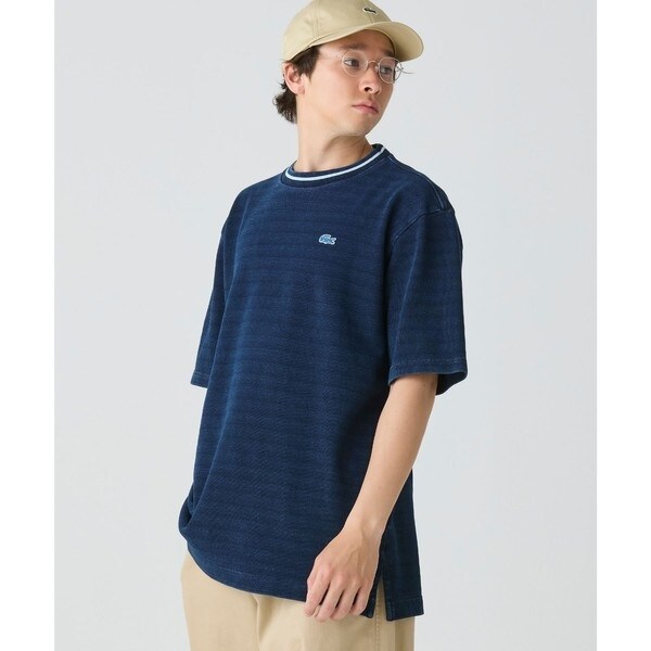 ラコステ（LACOSTE）/配色リブニットインディゴ鹿の子 半袖Tシャツ_4