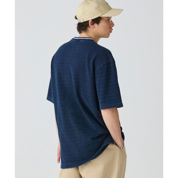 ラコステ（LACOSTE）/配色リブニットインディゴ鹿の子 半袖Tシャツ_5