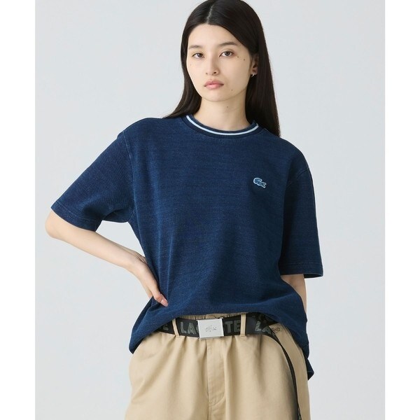 ラコステ（LACOSTE）/配色リブニットインディゴ鹿の子 半袖Tシャツ_6
