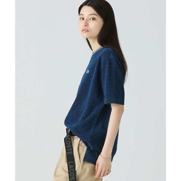 ラコステ（LACOSTE）/配色リブニットインディゴ鹿の子 半袖Tシャツ_7