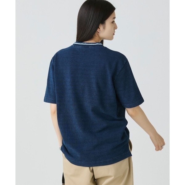 ラコステ（LACOSTE）/配色リブニットインディゴ鹿の子 半袖Tシャツ_8