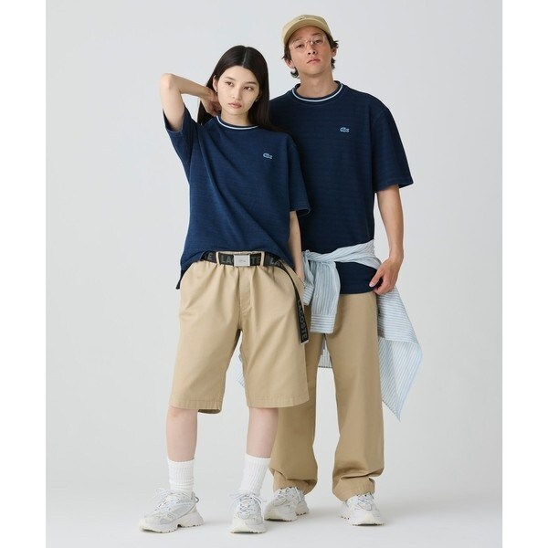 ラコステ（LACOSTE）/配色リブニットインディゴ鹿の子 半袖Tシャツ_9