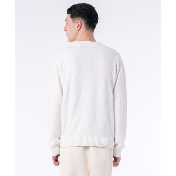 ラコステ（LACOSTE）/トーナルアーガイル柄 Vネックコットンニットカーディガン