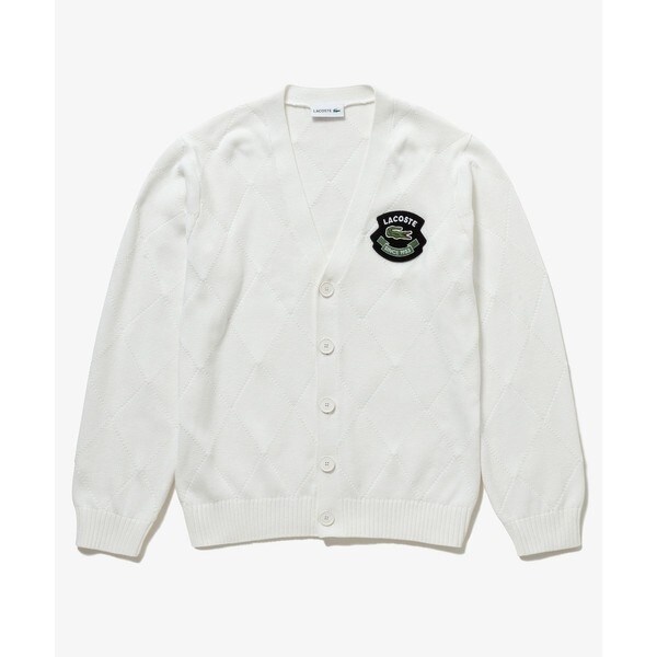 ラコステ（LACOSTE）/トーナルアーガイル柄 Vネックコットンニットカーディガン