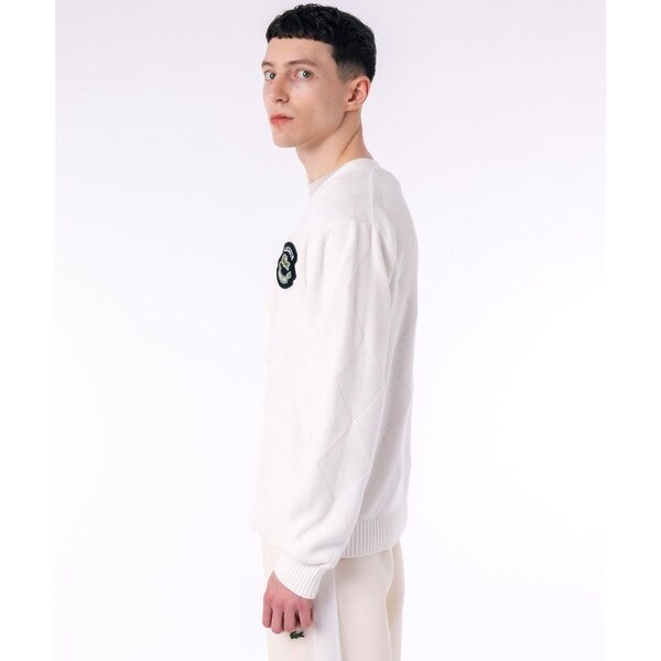 ラコステ（LACOSTE）/トーナルアーガイル柄 Vネックコットンニットカーディガン