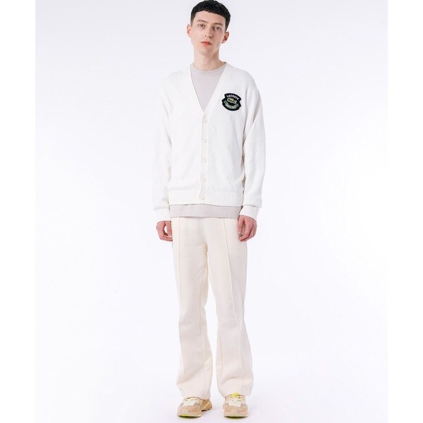ラコステ（LACOSTE）/トーナルアーガイル柄 Vネックコットンニットカーディガン